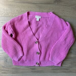 Cat & Jack V Neck Cardigan Hot Pink XS